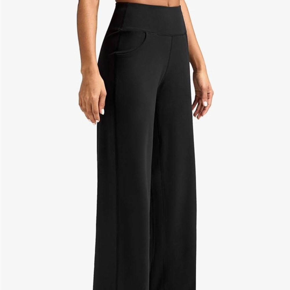 High-Rise Wide Leg Pull-On Pants - Black